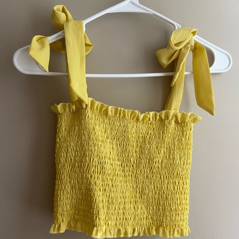 Aerie Yellow BabyDoll Crop Top